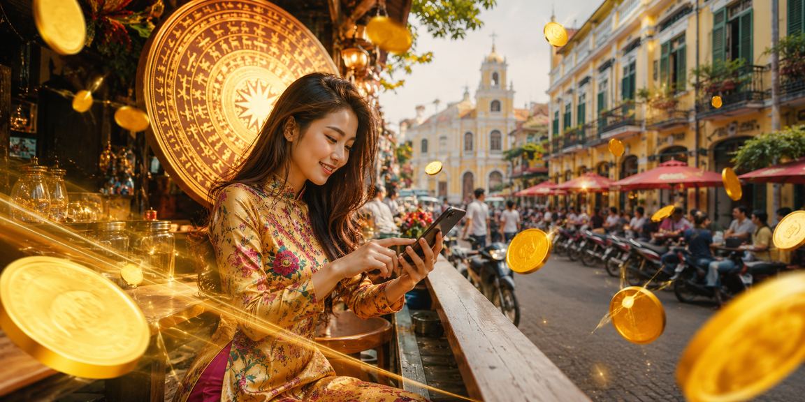 Không khí lễ hội xổ số và cá cược trực tuyến tại TP Hồ Chí Minh buổi tối cuối tuần