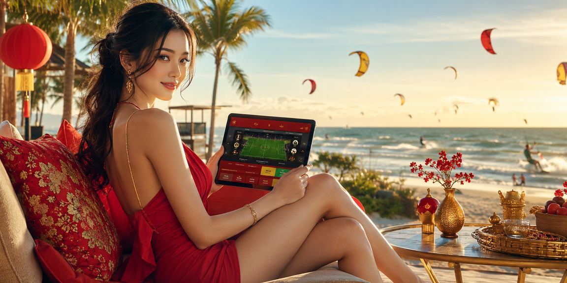Không khí đặt cược thể thao sôi động tại lễ hội Mũi Né, màn hình tỷ lệ kèo rực rỡ